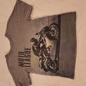 The Chilren's Place Gray Moto League Kids T-Shirt. Size Large 10/12